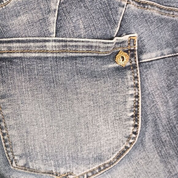 Democracy Ab Solution Crop Jeans Distressed High Rise Slim Leg Blue 16W Women - Picture 4 of 6